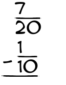 What is 7/20 - 1/10?