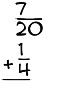 What is 7/20 + 1/4?
