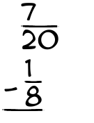 What is 7/20 - 1/8?
