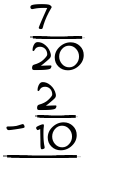 What is 7/20 - 2/10?