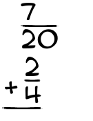 What is 7/20 + 2/4?
