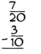 What is 7/20 - 3/10?