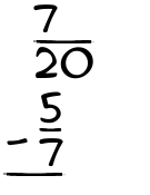 What is 7/20 - 5/7?