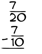 What is 7/20 - 7/10?