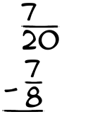 What is 7/20 - 7/8?
