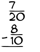 What is 7/20 - 8/10?