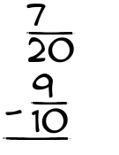 What is 7/20 - 9/10?