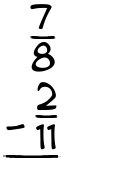 What is 7/8 - 2/11?