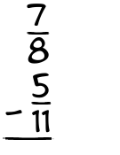 What is 7/8 - 5/11?