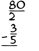 What is 80/2 - 3/5?