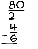 What is 80/2 - 4/6?