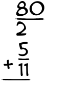 What is 80/2 + 5/11?
