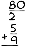 What is 80/2 + 5/9?