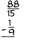 What is 88/15 - 1/9?