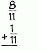What is 8/11 + 1/11?
