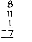 What is 8/11 - 1/7?
