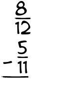 What is 8/12 - 5/11?