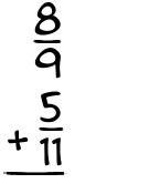 What is 8/9 + 5/11?