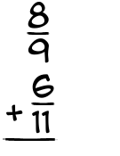 What is 8/9 + 6/11?