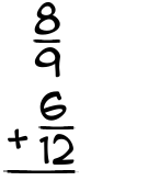 What is 8/9 + 6/12?