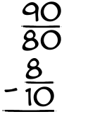 What is 90/80 - 8/10?