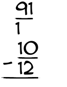 What is 91/1 - 10/12?