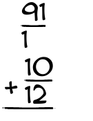 What is 91/1 + 10/12?
