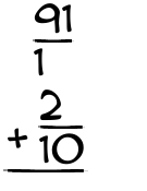 What is 91/1 + 2/10?