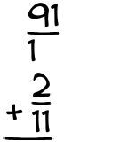 What is 91/1 + 2/11?