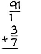 What is 91/1 + 3/7?
