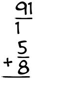 What is 91/1 + 5/8?