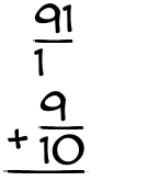 What is 91/1 + 9/10?