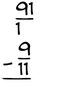 What is 91/1 - 9/11?