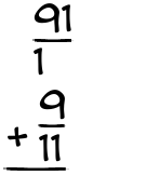 What is 91/1 + 9/11?