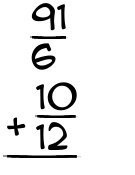 What is 91/6 + 10/12?