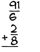 What is 91/6 + 2/8?