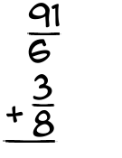 What is 91/6 + 3/8?