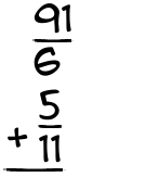 What is 91/6 + 5/11?