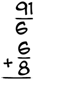 What is 91/6 + 6/8?