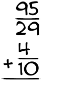 What is 95/29 + 4/10?