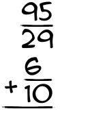 What is 95/29 + 6/10?