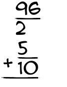 What is 96/2 + 5/10?