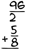 What is 96/2 + 5/8?