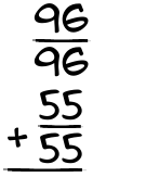 What is 96/96 + 55/55?