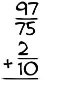 What is 97/75 + 2/10?