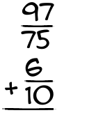 What is 97/75 + 6/10?