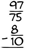 What is 97/75 - 8/10?