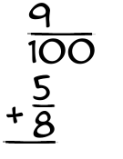 What is 9/100 + 5/8?