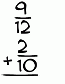 What is 9/12 + 2/10?