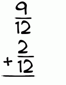 What is 9/12 + 2/12?